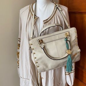 Vince Camuto ivory leather bag